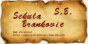 Sekula Branković vizit kartica